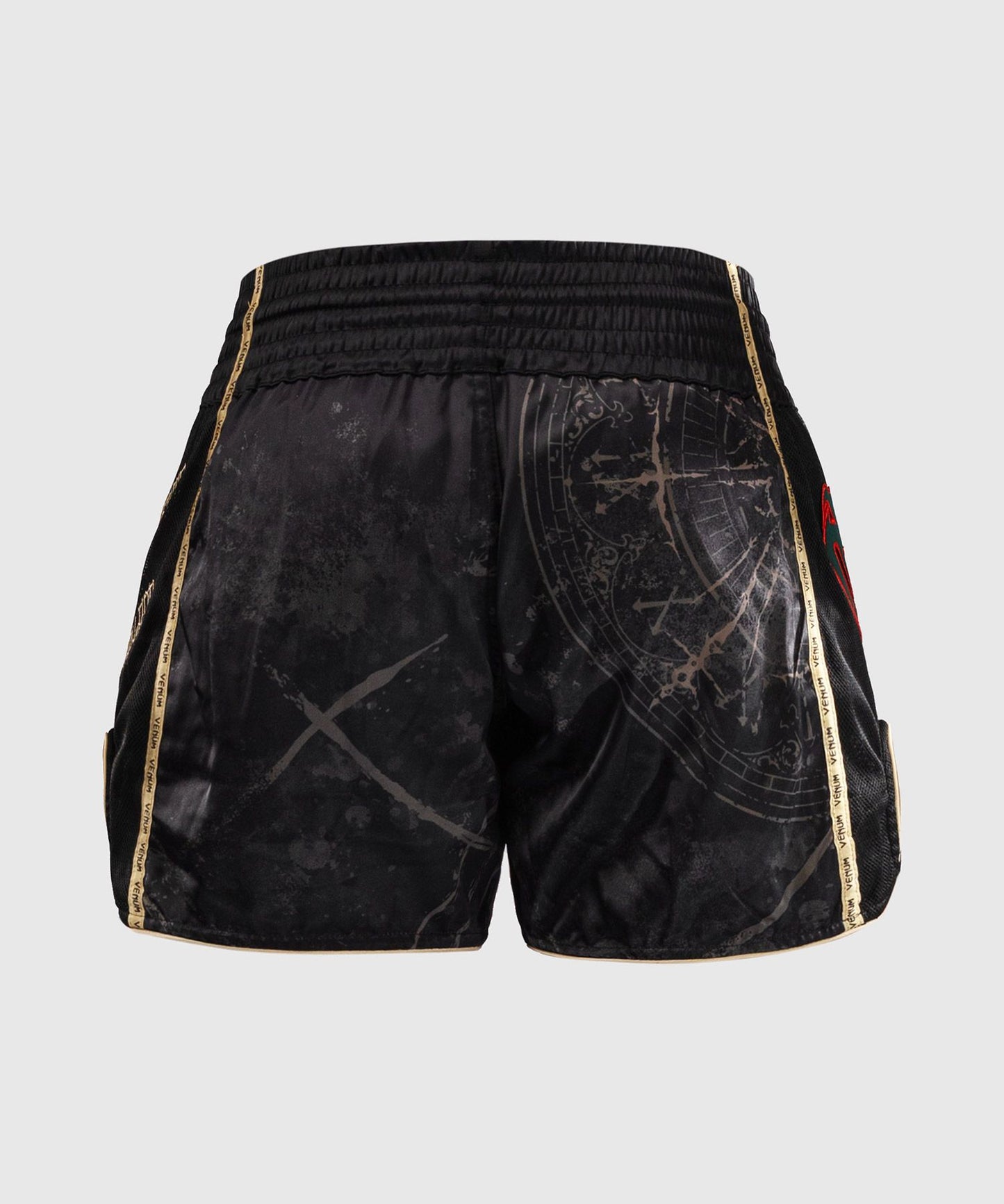 VENUM SANTA MUERTE 5.0 MUAY THAI SHORTS - DEEP BLACK/GOLD