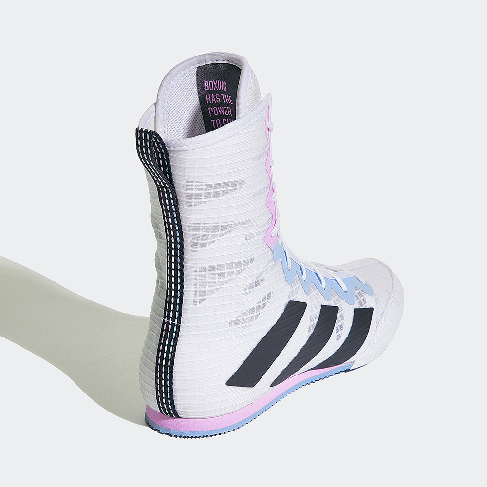 Adidas Box Hog 4 Boxing Boots – White Grey Lilac