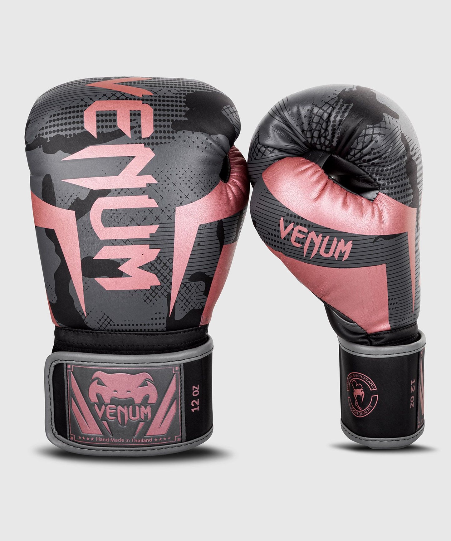 VENUM ELITE BOXING GLOVES - BLACK/PINK GOLD