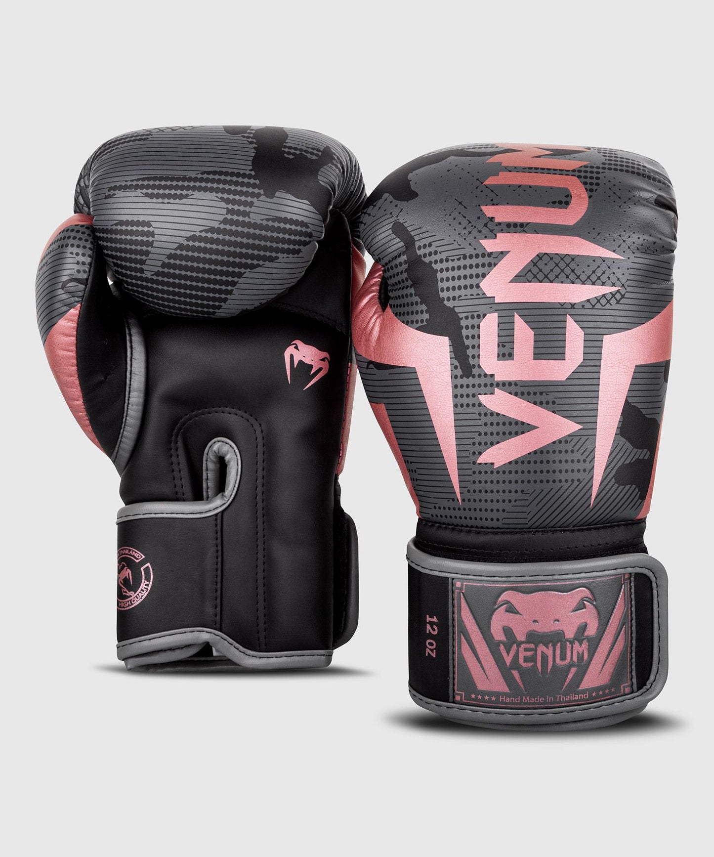 VENUM ELITE BOXING GLOVES - BLACK/PINK GOLD