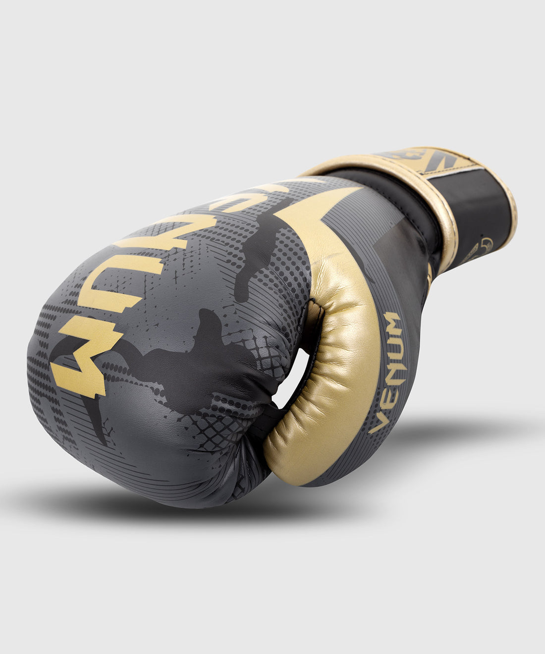 Venum Elite Boxing Gloves - Dark camo/Gold