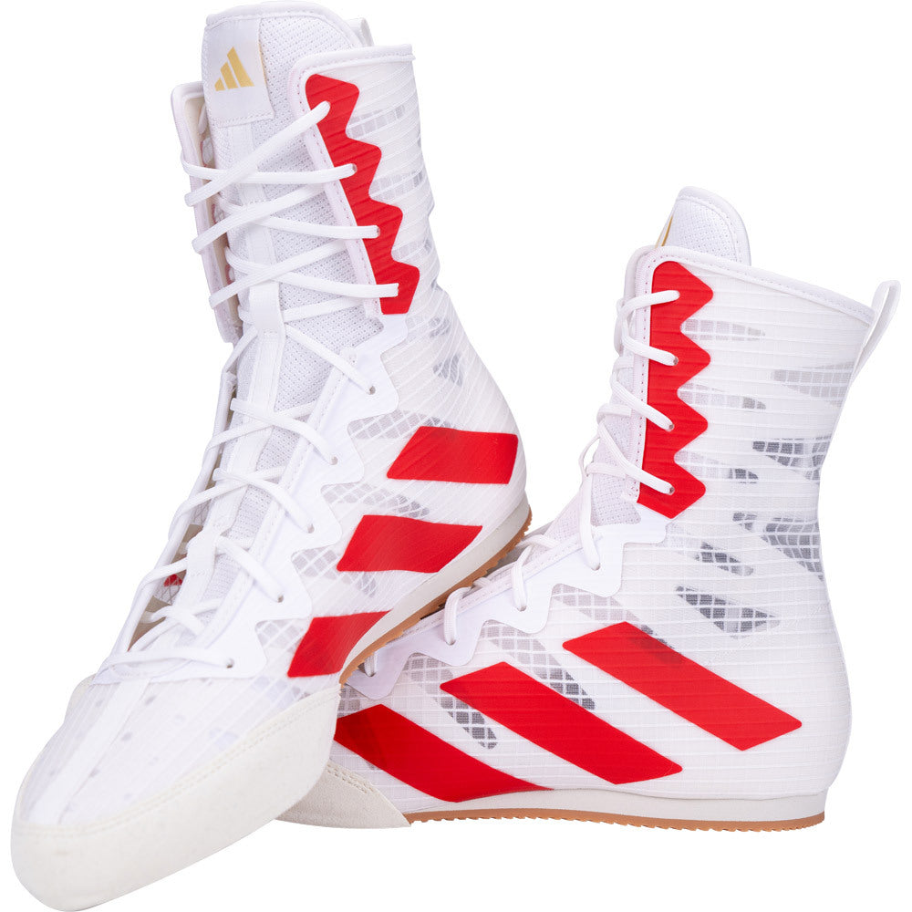 Adidas Box Hog 4 Boxing Boots White/ Red