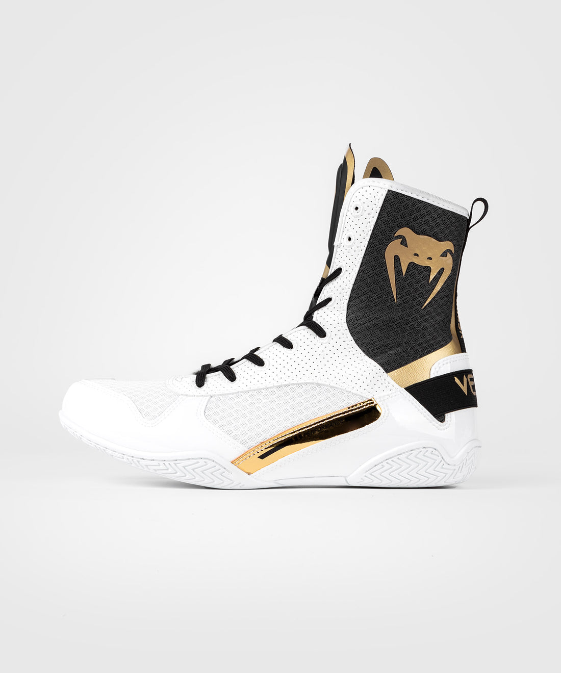 Venum Elite Boxing Shoes - White/Black/Gold