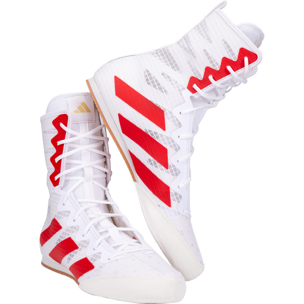 Adidas Box Hog 4 Boxing Boots White/ Red